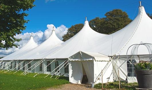 high-quality portable toilets stationed at a wedding, meeting the needs of guests throughout the outdoor reception in Folsom